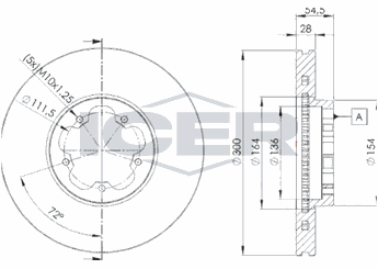 Fren Disk Ayna Arka Sağ ve Sol WALBURG WBD1048  1503287 1371393 1503287SK 1546747 6C111125AA 6C111125AB 1 371 393 1 503 287 6C11-1125-AA 6C11-1125-AB