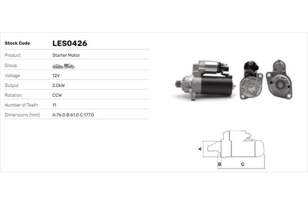Marş Dinamosu  LUCAS ELEKTRIK LES0426