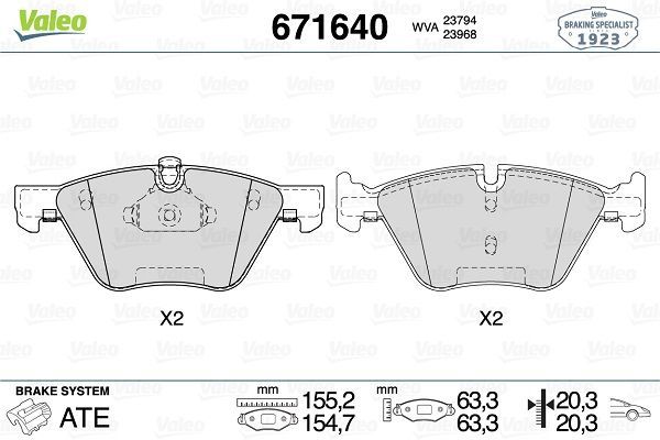 Fren Disk Balata Ön BMW 5 Serisi Touring (E61)(2004->)  VALEO 671640