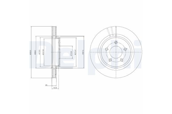 Fren Disk Ayna Arka Sağ ve Sol Volvo XC70 (04.2007->)  DELPHI BG4240C
