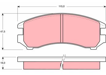 Fren Disk Balata Ön TRW GDB731  4106067A85 4106072A85 4106072A86 41060-67A85 41060-72A85 41060-72A86 4106072A89 41060-72A89 4106073A85 41060-73A85 4106076A87 41060-76A87 4106094M85 41060-94M85 4106094M86 41060-94M86 5520061840 55200-61840 5520062810 55200-62810 5520062810000 5520062810TMS 5525064B20 55250-64B20 5525164B20 55251-64B20