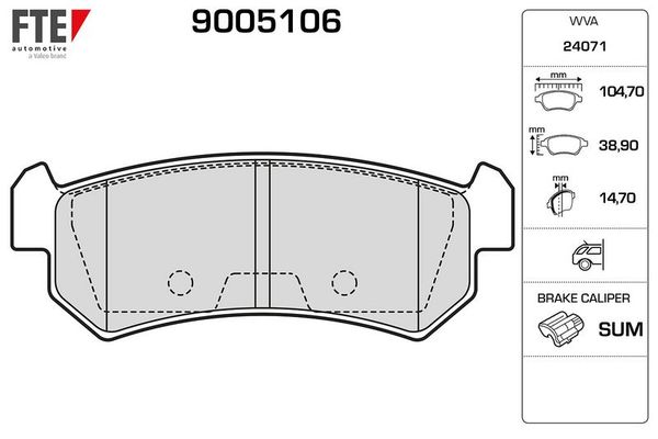 Fren Disk Balata Arka Daewoo Nubira Limousine (2003->)  FTE 9005106