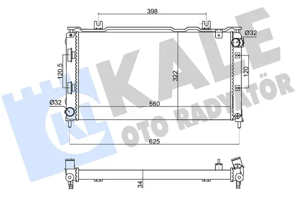 Su Radyatörü  Lada Kalina 2 Hatchback (2192)(2014->)  KALE 361675