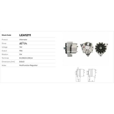 Alternatör  LUCAS ELEKTRIK LEA1211