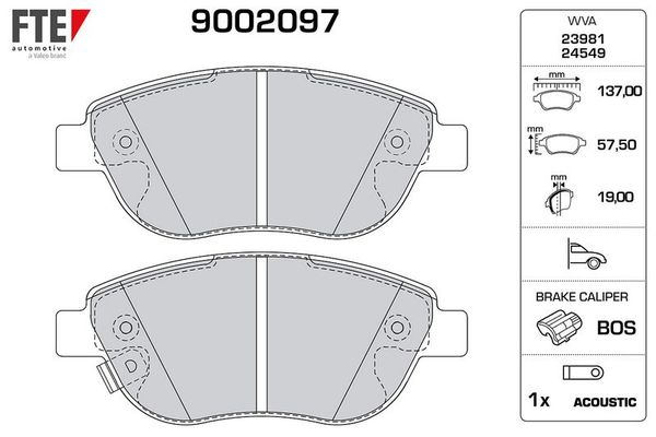 Fren Disk Balata Ön Opel Corsa D (2006->)  FTE 9002097