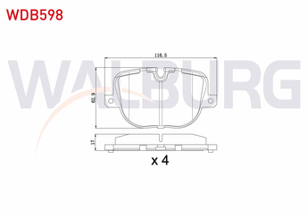 Fren Disk Balata Arka WALBURG WDB598  