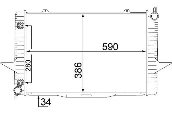 Su Radyatörü  Volvo S70 Sedan (12.1996->)  MAHLE CR 1544 000S