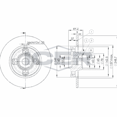 Fren Disk Ayna Arka Sağ ve Sol DS 3 Cabrio (02.2016->)  GOODYEAR 103139