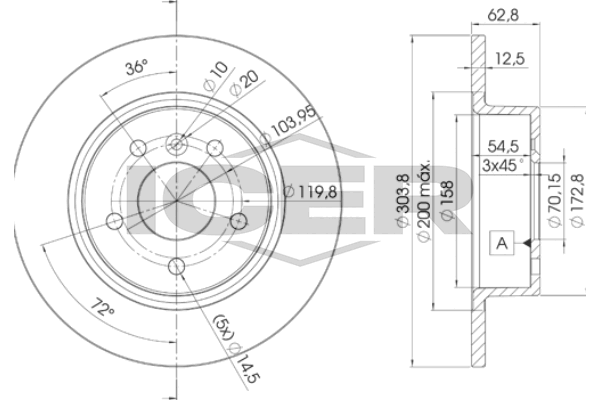Fren Disk Ayna Arka Sağ ve Sol Land Rover Discovery (06.2002->)  BSG 15-210-036