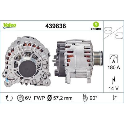 Alternatör  Volkswagen Touareg (7P5)(01.2010->2014)  VALEO 439838