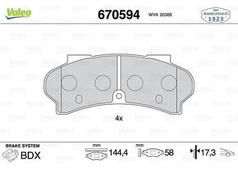 Fren Disk Balata Ön VALEO 670594  425030 4250-30 425309 4253-09