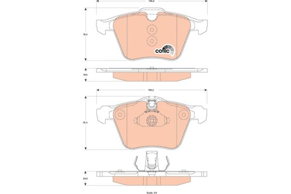 Fren Disk Balata Ön Jaguar F-Type Cabriolet (2013->)  TRW GDB1835