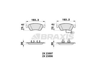 Fren Disk Balata Ön BRAXIS AB0320  4E0698151 4E0698151A 4E0698151B 4D0698151AB 4E0698151E 4E0698151J 4E0698151K