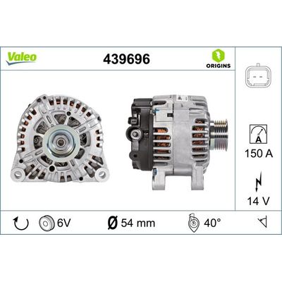 Alternatör  Peugeot 206 (08.1998->)  VALEO 439696