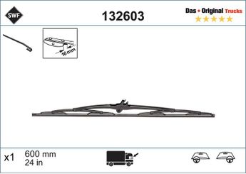 Silecek Süpürgesi Ön  600 mm - 24 inç SWF 132603  1260954 1868251 2606687 47244074 81264400046 81264400053 81264400057 81264406034 81274216007 8205045 8206045 8208245 8209345 18206845 A0008205045 A0008206045 A0008208245 A0008209345 A0018206845 5000550175 288204 16197740020 1088425 1088427 5860106 6772680 02606687 81.26440-0046 81.26440-0053 81.26440-0057 81.26440-6034 81.27421-6007 0008205045 0008206045 0008208245 0008209345 0018206845 0288204