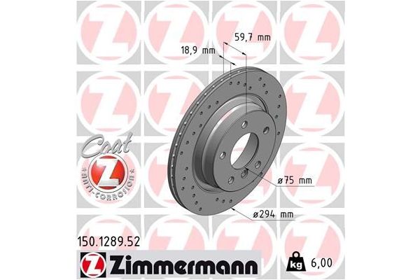 Fren Disk Ayna Arka Sağ ve Sol BMW 3 Serisi Compact (E46)(2001->)  ZIMMERMANN 150.1289.52
