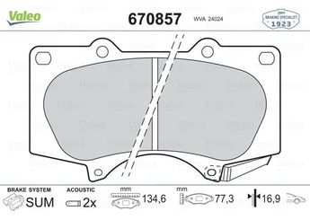 Fren Disk Balata Ön VALEO 670857  446535290 04465-35290 446560320 04465-60320 4465YZZDB 04465-YZZDB 0446535290 446535330 0446535330 0446560320 4605A472 4605A481 4605B994 446504070 04465-04070 44650K030 04465-0K030 44650K090 04465-0K090 44650K360 04465-0K360 44650K370 04465-0K370 44650K401 04465-0K401 44650K580 04465-0K580 446520220 04465-20220 446560270 04465-60270 4465YZZDG 04465-YZZDG 0446504070 044650K030 044650K090 044650K360 044650K370 044650K401 044650K580 0446520220 446535250 0446535250 446560210 0446560210 0446560270 04465YZZDB 04465YZZDG 449120860 04491-20860 0449120860