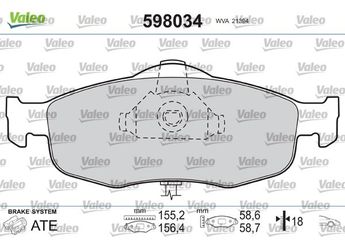 Fren Disk Balata Ön VALEO 598034  1632792 6704269 89GB2K021AA 1652285 1 652 285 1073731 1079347 1095201 1096942 1130759 1521326 5029147 6877836 6882584 93BB2K021EB 93BB-2K021-EB 93GB2K021CB 93GB-2K021-CB 97BG2K021BA 97BG-2K021-BA 97BG2K021BB 97BG-2K021-BB 97BX2K021BB 97BX-2K021-BB 97BX2K021BC 97BX-2K021-BC ME97BX2K021BD ME97BX-2K021-BD