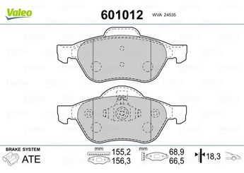 Fren Disk Balata Ön VALEO 601012  410601237R 410600012R 7701209100 7701209670 7701210127 7711130086