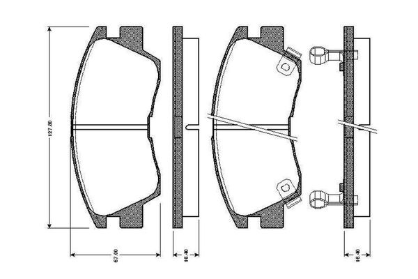 Fren Disk Balata Ön Mitsubishi L 200/300/400 (P00)(1986->)  BOSCH 0 986 TB2 154