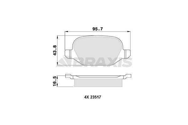 Fren Disk Balata Arka Alfa Romeo 156 (116)(1997->)  BRAXIS AA0103