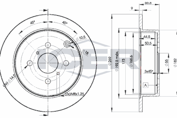 Fren Disk Ayna Arka Sağ ve Sol Toyota Yaris Verso (NCP2/NLP2)(1999->)  MAHER 31791