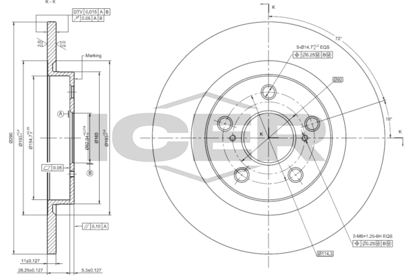 Fren Disk Ayna Arka Sağ ve Sol Toyota Avensis (T27)(2015->)  MAHER 03627