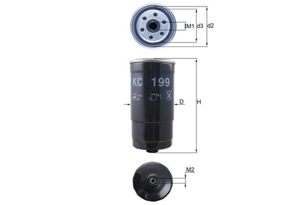 Yakıt Filtresi  Hyundai Elantra (XD)(2000->)  MAHLE KC 199