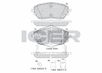 Fren Disk Balata Ön KALE BALATA 22782 184 15 MSH KD11  4465F4010 4465F4020 04465-F4010 04465-F4020 4465F4021 04465-F4021 4465F4040 04465-F4040