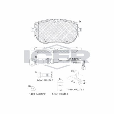 Fren Disk Balata Ön Audi Q4 e-tron Sportback (F4N)(06.2021->)  VALEO 672082