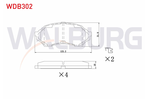 Fren Disk Balata Ön Mazda 323 F/S Sedan (BJ)(05.1998->)  WALBURG WDB302