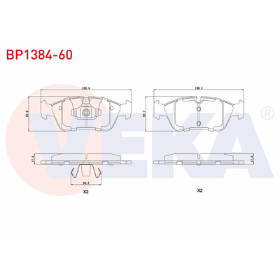 Fren Disk Balata Ön BMW 1 Serisi Sedan 3/5 Kapı (E81/E87)(2004->)  VEKA BP1384-60