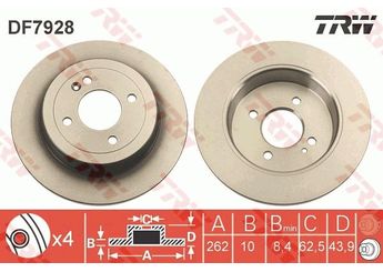 Fren Disk Ayna Arka Sağ ve Sol MANDO HM584110U300  584110U300 58411C8000 58411-0U300 58411-C8000 S584110U300