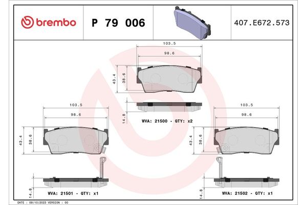 Fren Disk Balata Ön BREMBO P 79 006