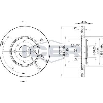 Fren Disk Ayna Ön Sağ ve Sol Fiat Linea (110)(2007->)  MGA 50582