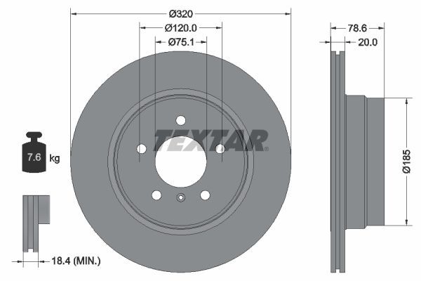 Fren Disk Ayna Arka Sağ ve Sol BMW X6 Serisi (F16)(11.2014->)  TEXTAR 92161103