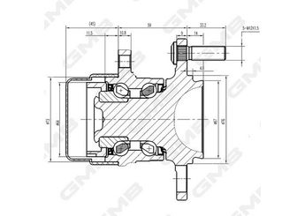 Teker Rulmanı Arka Sağ veya Sol GMB GH34980T  527103X000 52710-3X000
