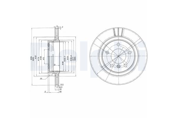 Fren Disk Ayna Arka Sağ ve Sol BMW 3 Serisi Sedan (E46)(1998->)  DELPHI BG3530