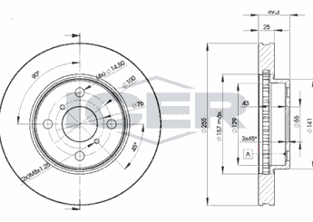 Fren Disk Ayna Ön Sağ ve Sol MGA 50252  4351202070 4351202060 4351202071 4351202120 4351212620 4351212621 43512-02070