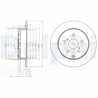 Fren Disk Ayna Arka Sağ ve Sol Toyota Corolla Verso (R1)(2004->)  DELPHI BG4051