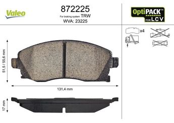 Fren Disk Balata Ön VALEO 872225  1605974