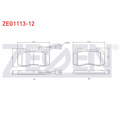Fren Disk Balata Ön Abarth Grande Punto (199)(2008->)  ZEGEN ZEG1113-12