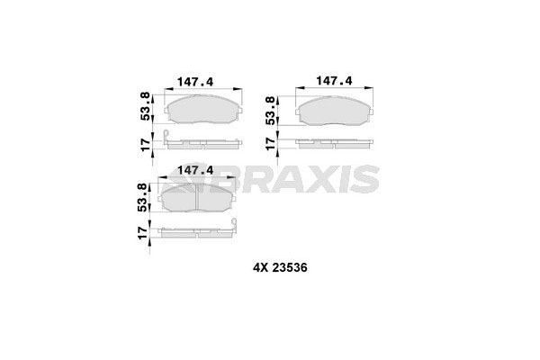 Fren Disk Balata Ön Hyundai H-1 (->2008)  BRAXIS AB0251