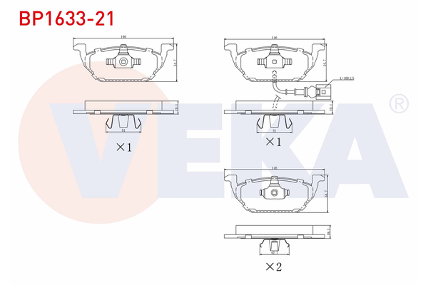 Fren Disk Balata Ön Volkswagen Golf Plus V (5M1)(01.2005->2009)  VEKA BP1633-21