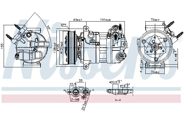 Klima Kompresörü  Volvo V90 Cross Country (10.2016->)  NISSENS 890594