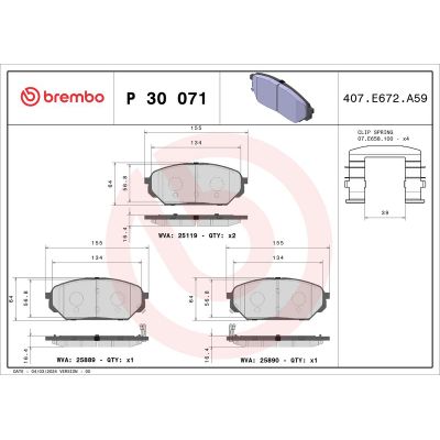 Fren Disk Balata Ön BREMBO P 30 071