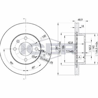 Fren Disk Ayna Ön Sağ ve Sol Kia Picanto (SA)(2004->)  MGA 50233