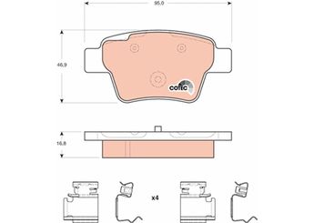Fren Disk Balata Arka TRW GDB1678  425340 E172270 E 172 270 4253 40 425401 4254 01 425419 4254 19