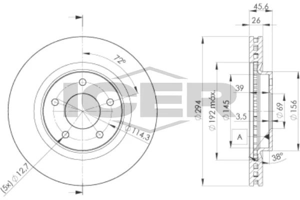 Fren Disk Ayna Ön Sağ ve Sol Citroen C4 Aircross (04.2012->)  RECOVER 5733
