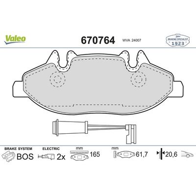 Fren Disk Balata Ön Mercedes Vito Kombi 4x4 (639)(06.2003->)  VALEO 670764